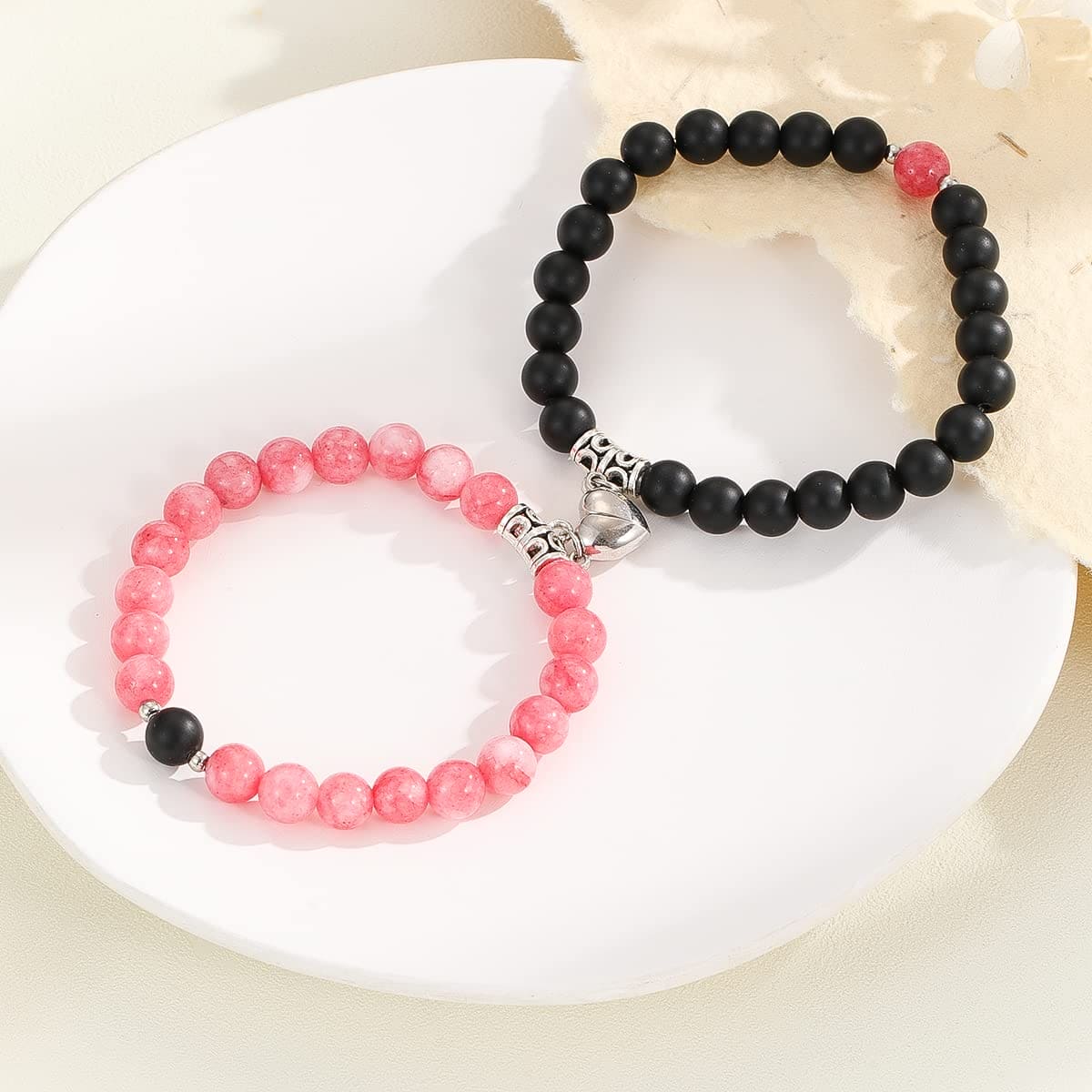 Pink and Black Couple Bracelet