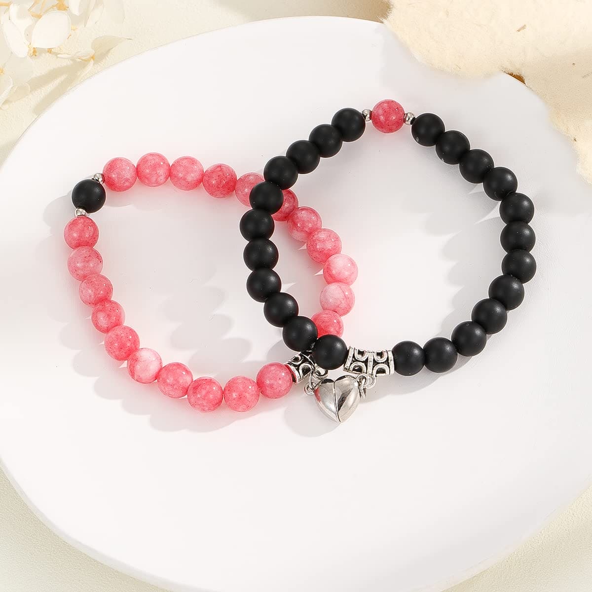 Pink and Black Couple Bracelet