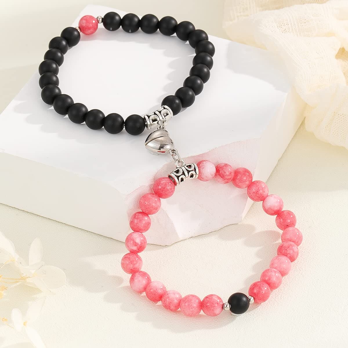 Pink and Black Couple Bracelet