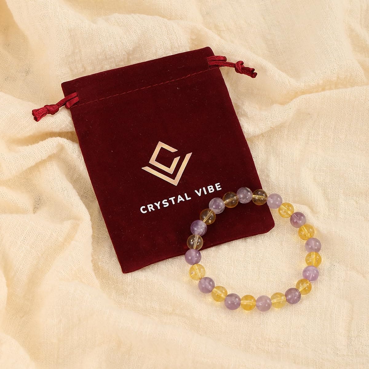 Citrine and Amethyst Crystal Bracelet