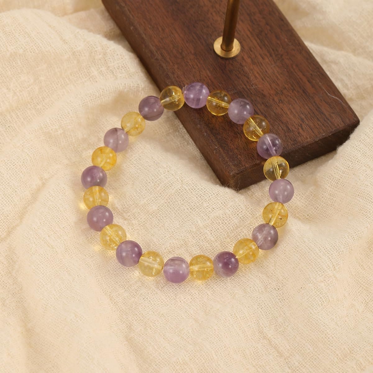 Citrine and Amethyst Crystal Bracelet